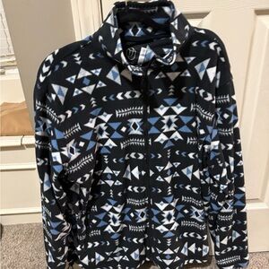 Original Use Black and Blue Patterned Fleece